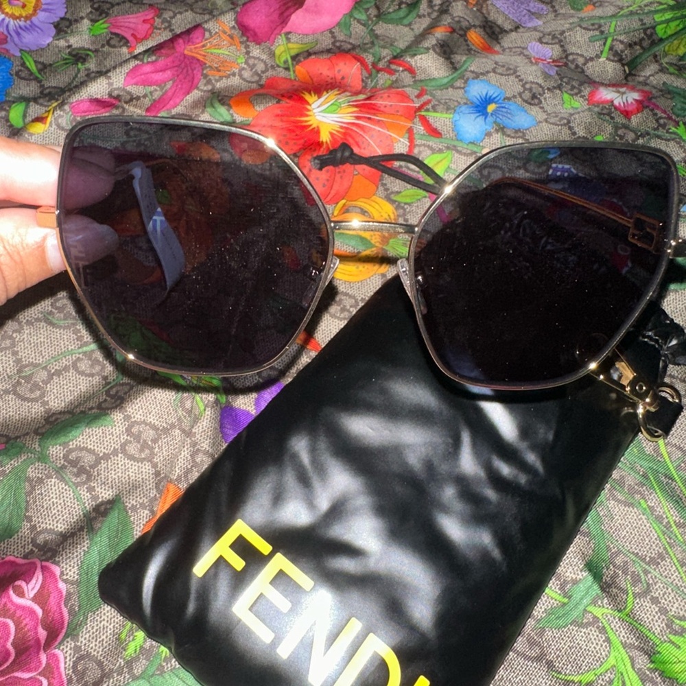 Fendi Gold and Black Sunglasses